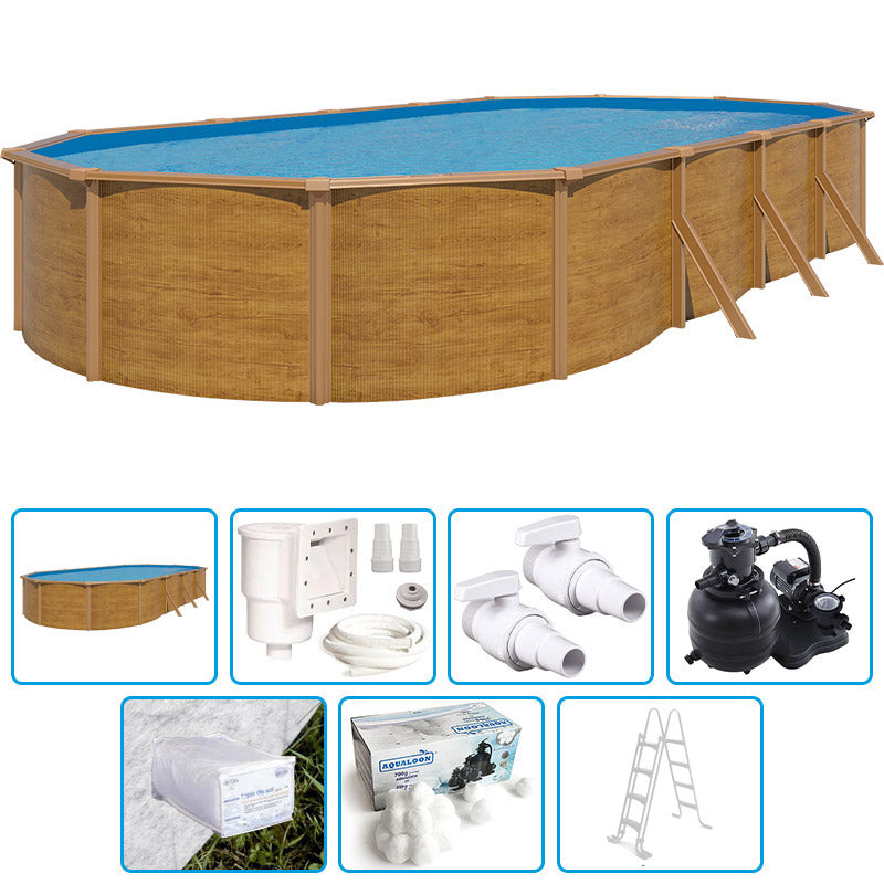 Piscina Fuori Terra Steelwood - 9,15 X 4,55 X H.1,20 M - Kit Base