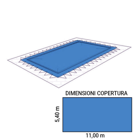 Copertura Invernale GEOCOVER 240 con occhielli e corda elastica rettangolare 11,00 x 5,40 m