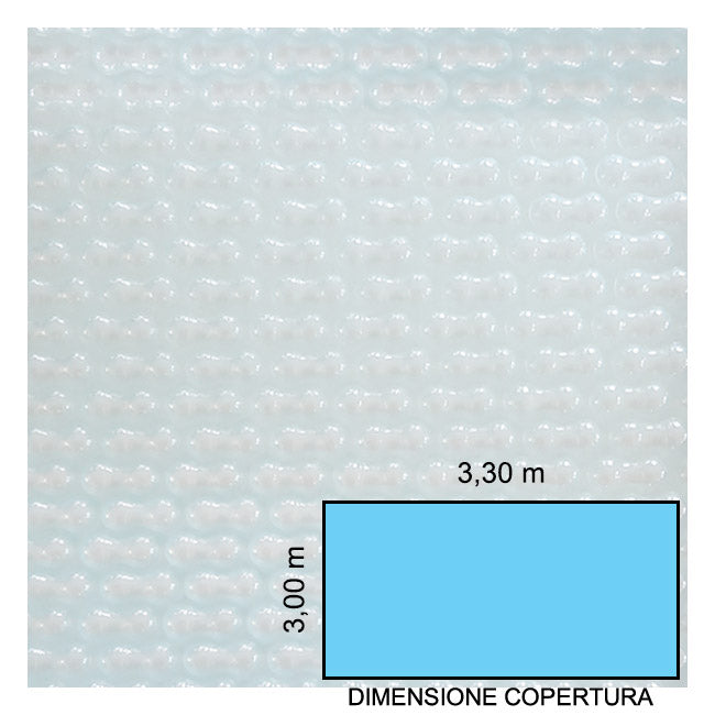 Copertura Isotermica a doppie bolle d'aria BUBBLE BUBBLE Trasparente gi&agrave; realizzata per piscine rettangolari 3,30 x 3,00 m - Usata