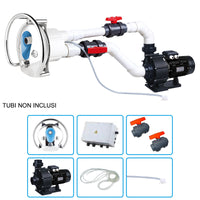 Nuoto Controcorrente Mr. Piscina Hydro 30 Con Pompa Per Idromassaggio Mrb 25 Da 5.50 Hp Trifase - Kit Pro