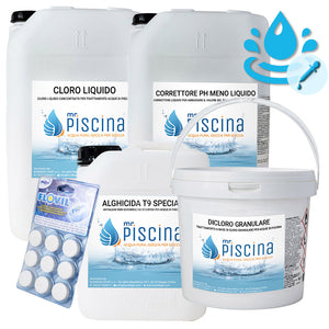 Kit Ph E Redox-cloro Control Per Mantenimento Acqua Piscina Con Flocculante In Pastiglie - Da 55 A 100 Mc