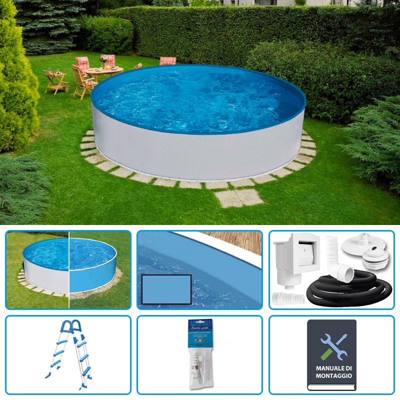 Piscina Fuori Terra Circolare Azuro Basic  2,40 H.0,90 M - Kit Base