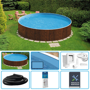 Piscina Fuori Terra Circolare Azuro Wood  3,60 H.1,10 M - Kit Base