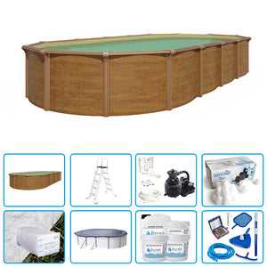 Piscina Fuori Terra Steelwood Omega - 9,15 X 4,60 X H.1,32 M - Kit Pro