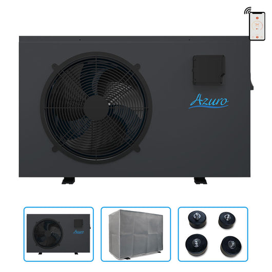 Pompa Di Calore Full Inverter Per Piscina Fino A 50 MÂ³ - Azuro Inverter Con Controllo Wi-fi, Copertura Protettiva E Piedini Antivibrazione