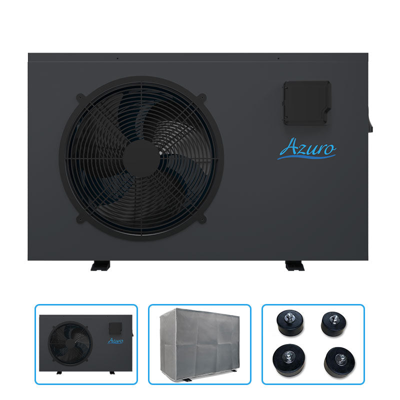 Pompa Di Calore Full Inverter Per Piscina Fino A 50 MÂ³ - Azuro Inverter Con Copertura Protettiva E Piedini Antivibrazione