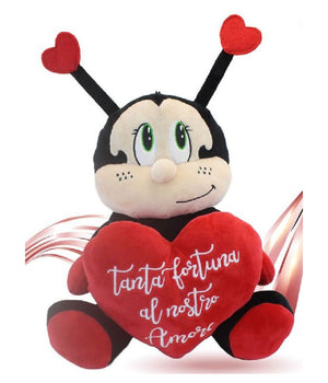 Coccinella In Peluche Con Cuore 30 Cm Porta Fortuna Regalo San Valentino 95370         