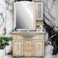 Arredo bagno decapè in legno artigianale - 105 cm