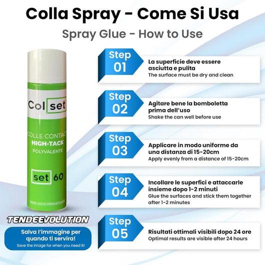 Colla Spray Attacco Plus Trasparente Multiuso Per Tessuto Cielo Auto, Resistente alle Alte Temperature, Bomboletta spray ALTA QUALITA' 500ML