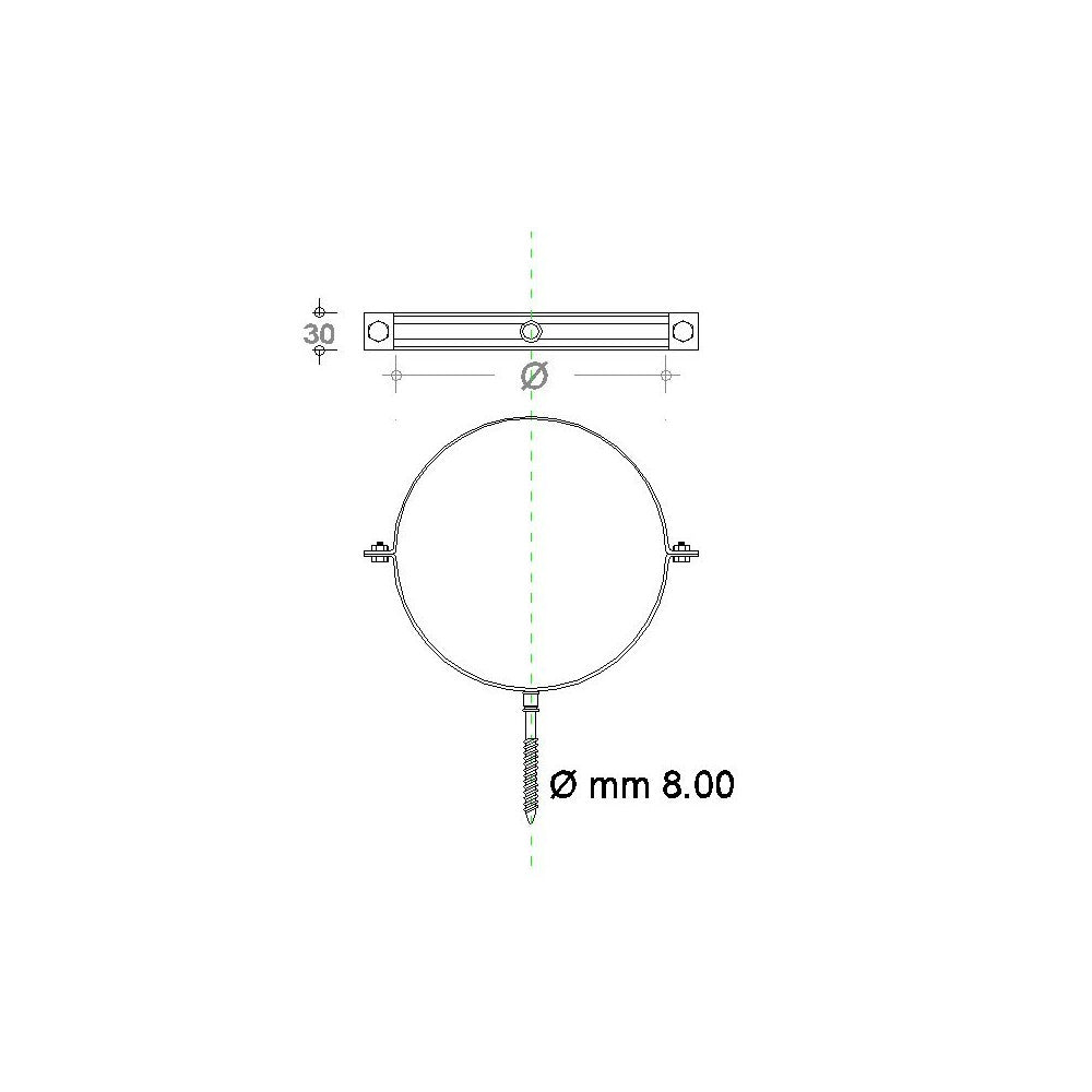 Collare fascetta murale inox 8 decimi aisi 304 da 100mm