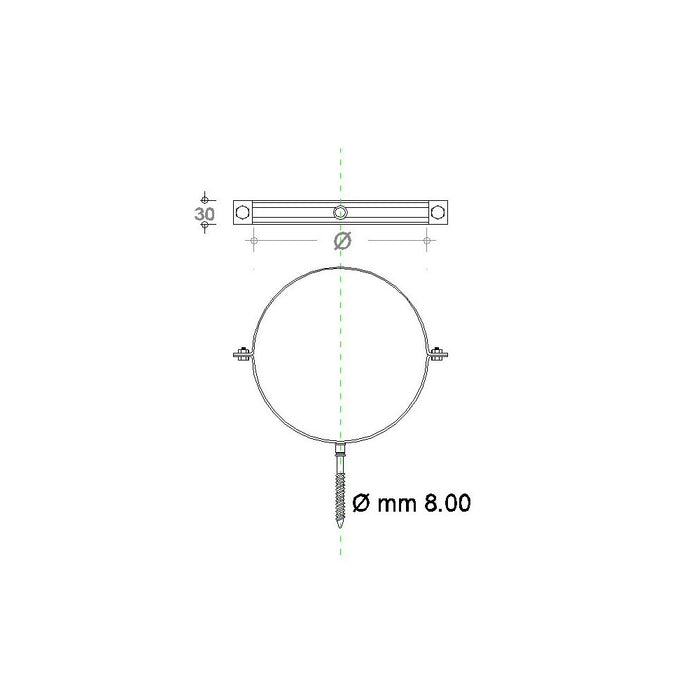 Collare fascetta murale inox 8 decimi aisi 304 da 120mm