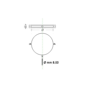 Collare fascetta murale inox 8 decimi aisi 304 da 140mm