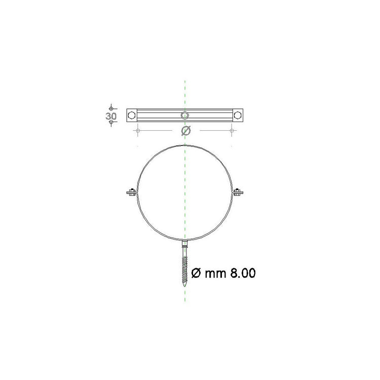 Collare fascetta murale inox 8 decimi aisi 304 da 150mm