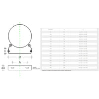 Collare pesante da 230mm regolabile fascetta murale aisi 304