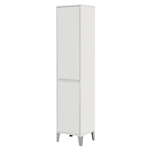 Colonna bagno con cesta portabiancheria L.40 cm Linea Way bianco lucido