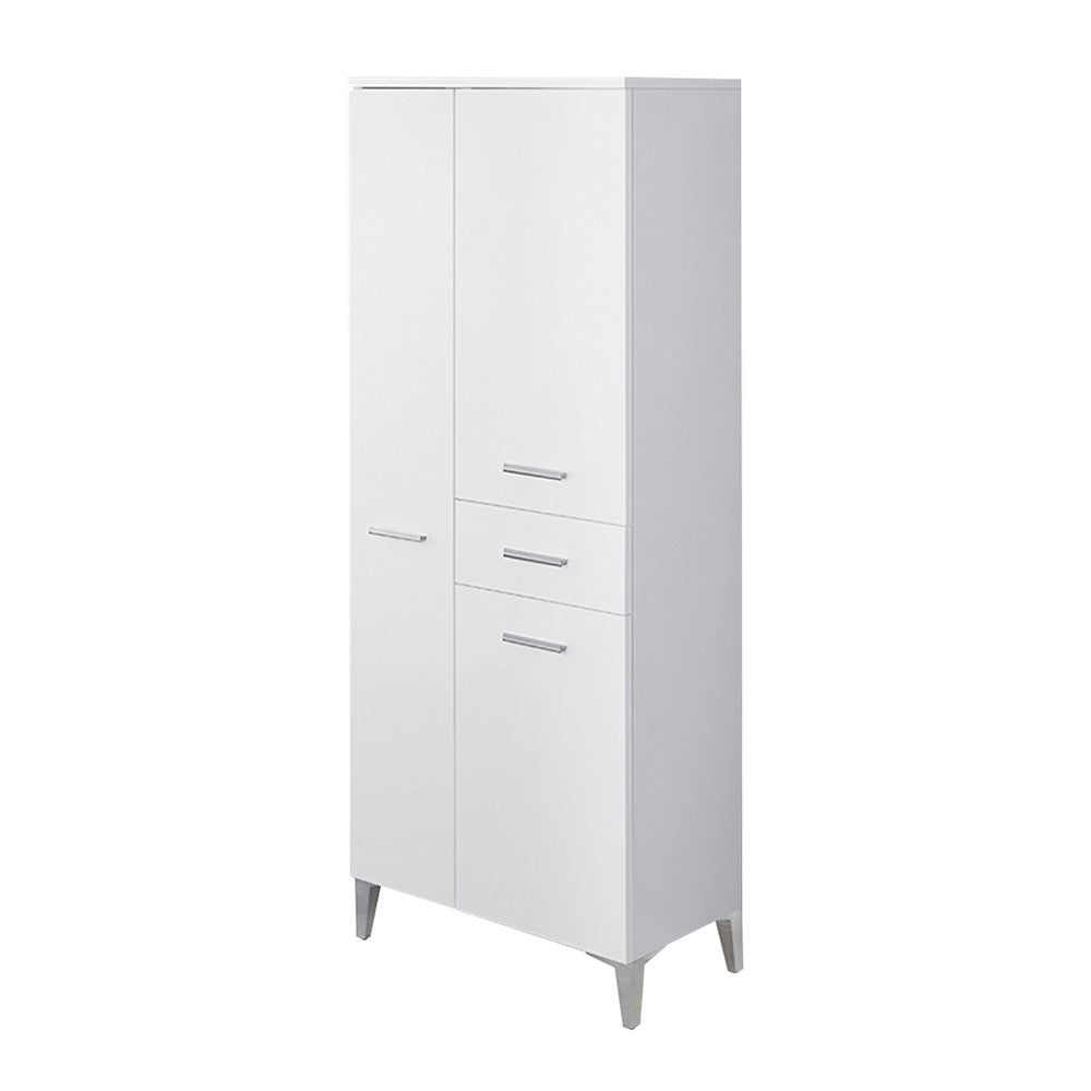 Doppia Colonna Bagno 60x148 cm colore Bianco con 3 Ante e 1 Cassetto