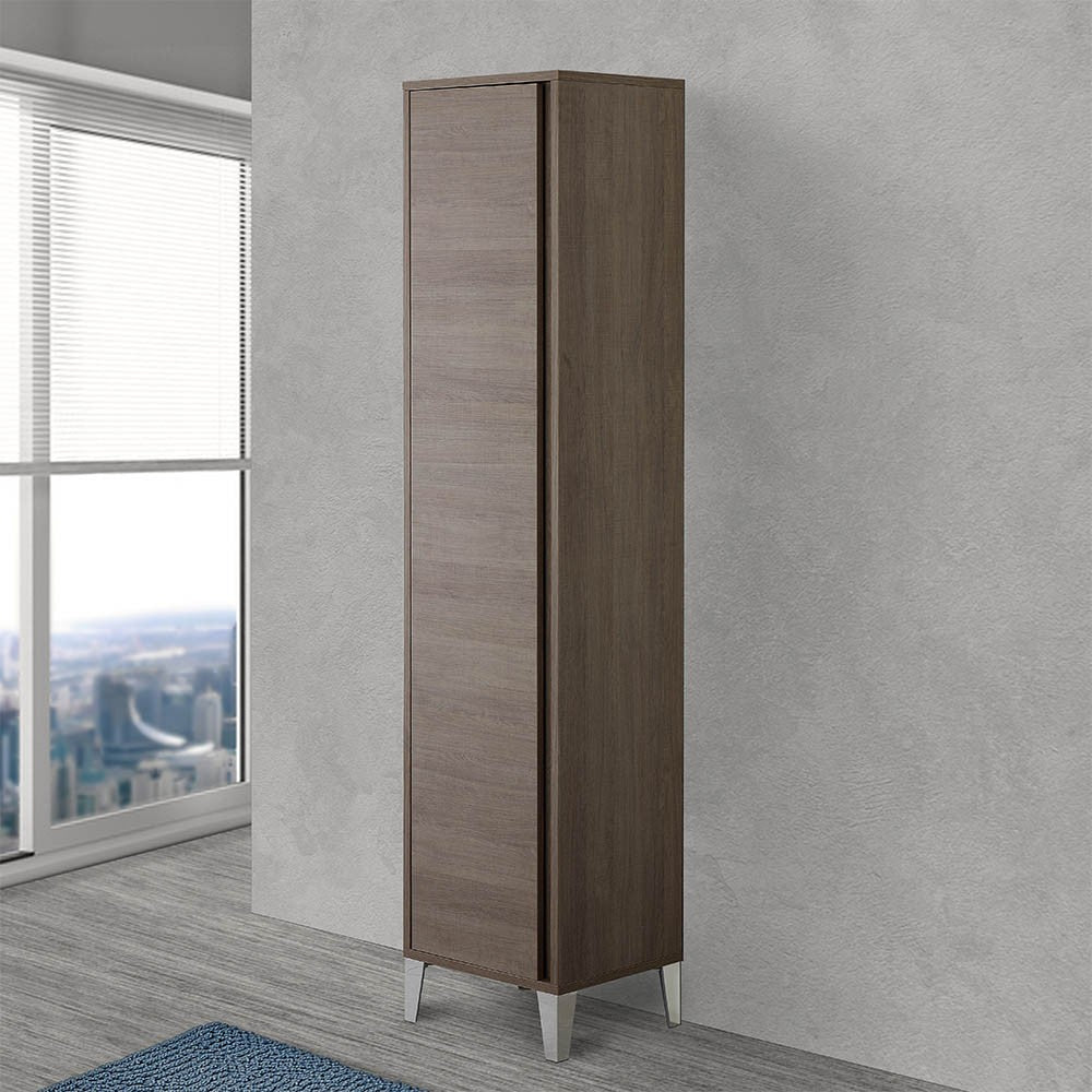 Colonna bagno porta scopa 40 cm linea Way colore rovere scuro