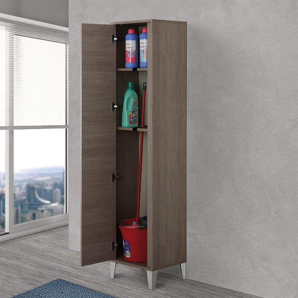 Colonna bagno porta scopa 40 cm linea Way colore rovere scuro