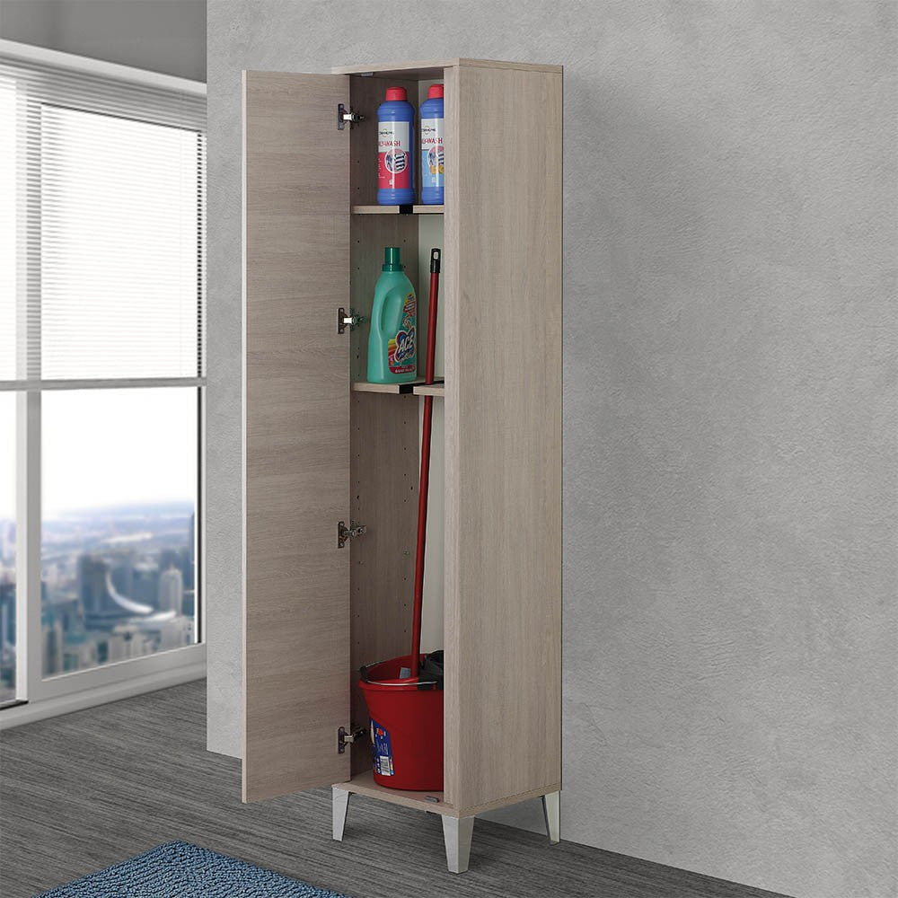 Colonna bagno porta scopa da 40 cm linea Way in rovere chiaro