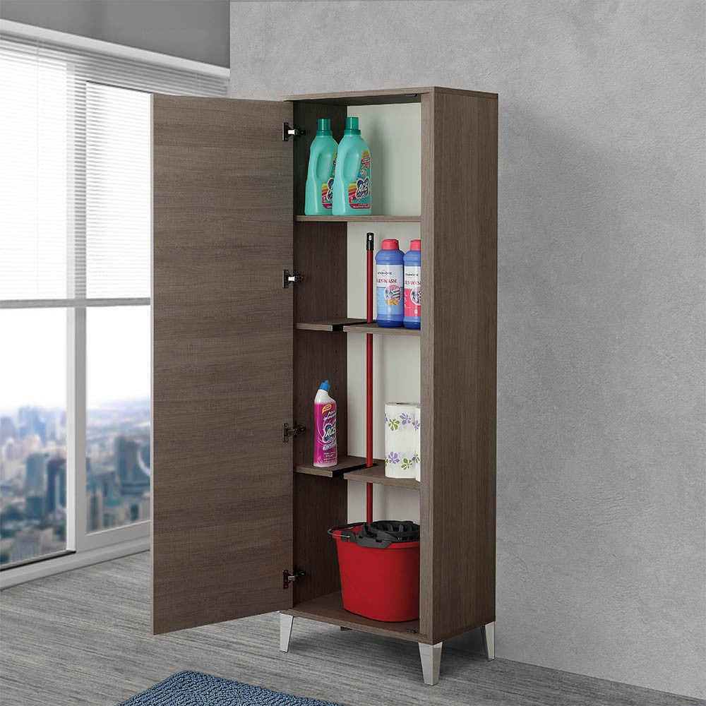 Colonna bagno porta scopa da 60 cm linea Way in rovere scuro