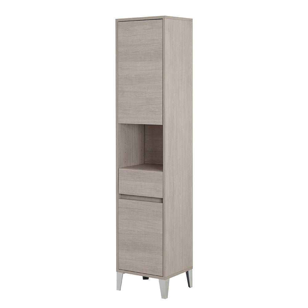 Armadio bagno da terra L. 40 cm Way rovere chiaro con vano a giorno