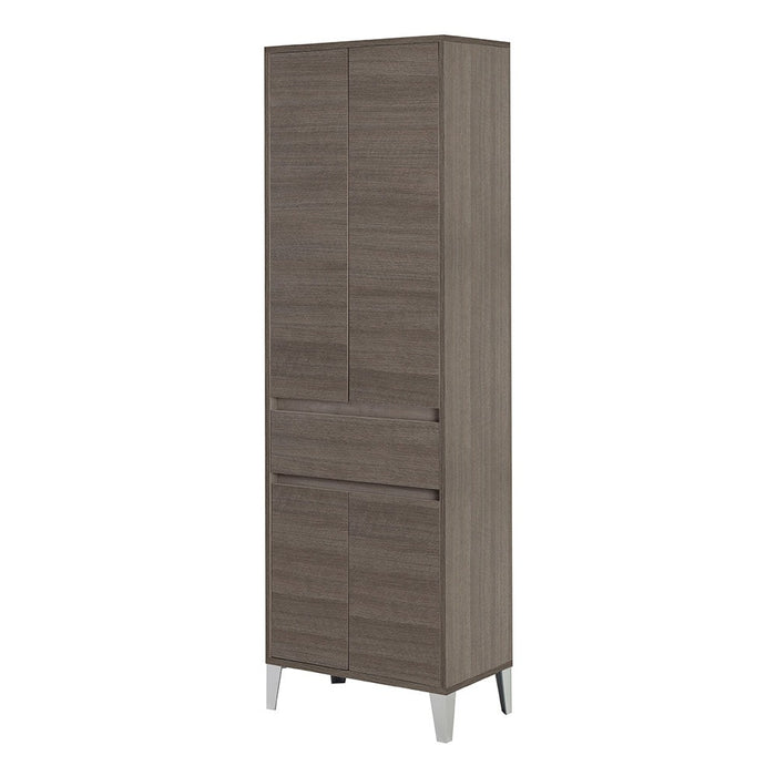 Colonna bagno da terra L. 60 cm Way rovere scuro 4 ante e 1 cassetto 