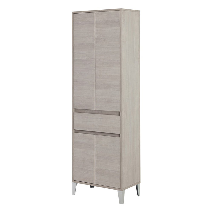 Colonna bagno da terra L. 60 cm Way rovere chiaro 4 ante e 1 cassetto 