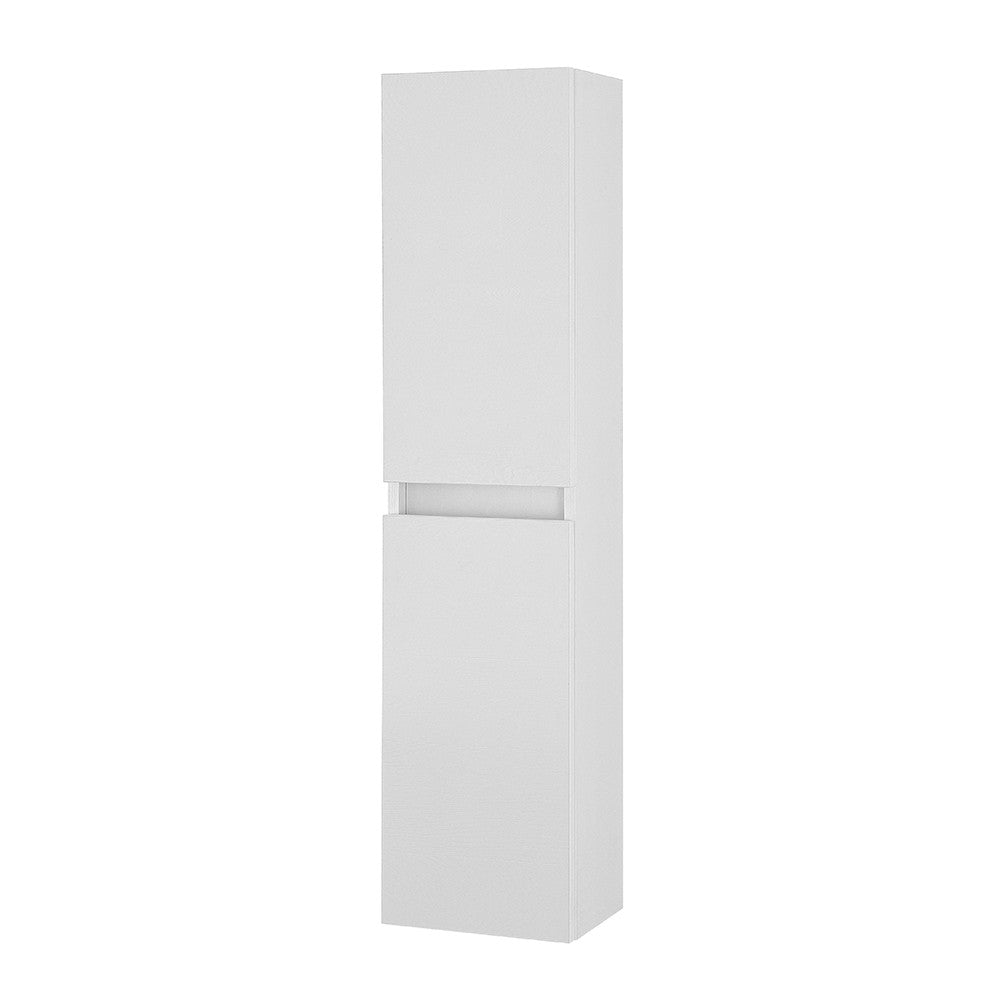 Colonna bagno sospesa 125 rovere bianco con ante reversibili Nadia