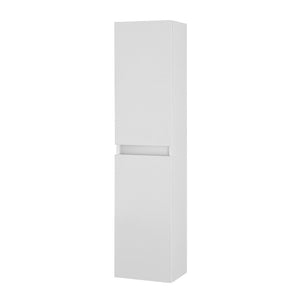 Colonna bagno sospesa 125 rovere bianco con ante reversibili Nadia