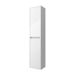 Colonna bagno sospesa 140 cm bianco lucido ripiani regolabili Gaya