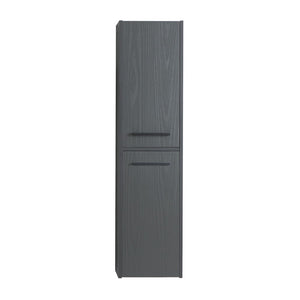 Colonna bagno sospesa 140 cm grigio effetto legno 2 ante soft-close Sofia