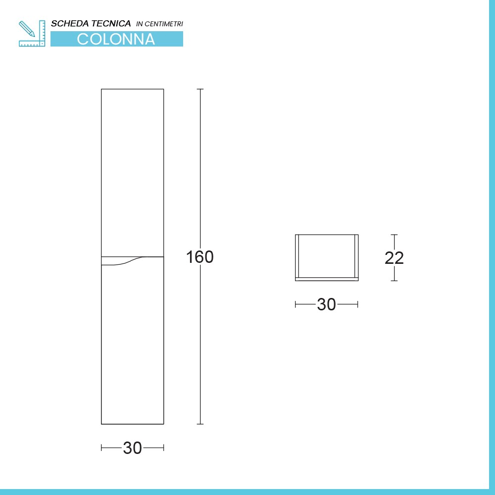 Colonna bagno sospesa 160 cm quercia e bianco reversibile Sumya