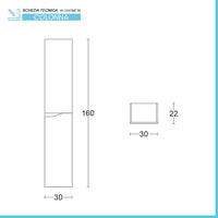 Colonna bagno sospesa 160 cm quercia e bianco reversibile Sumya