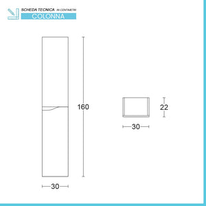 Colonna bagno sospesa 160 cm quercia e bianco reversibile Sumya