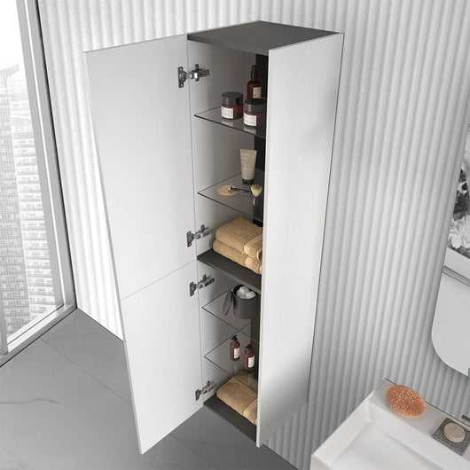 Colonna bagno sospesa bianco opaco 2 ante reversibili serie Melody