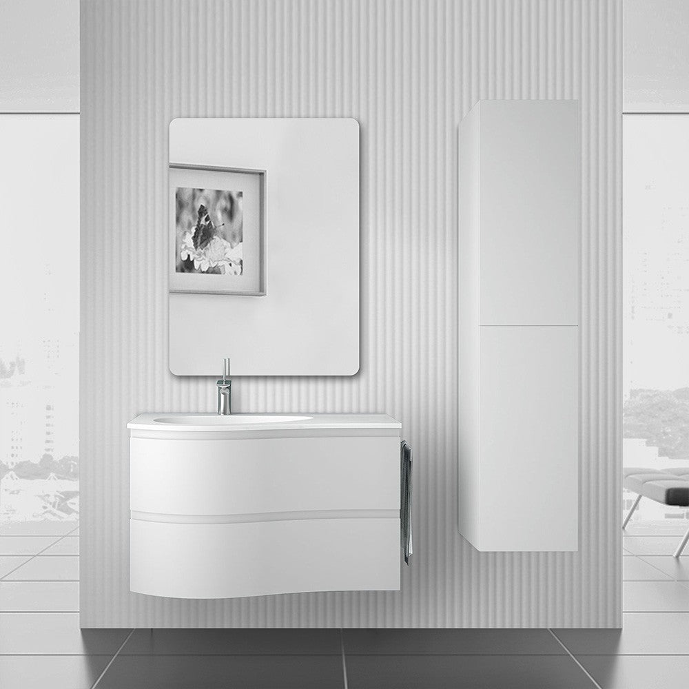 Colonna bagno sospesa bianco opaco 2 ante reversibili serie Melody