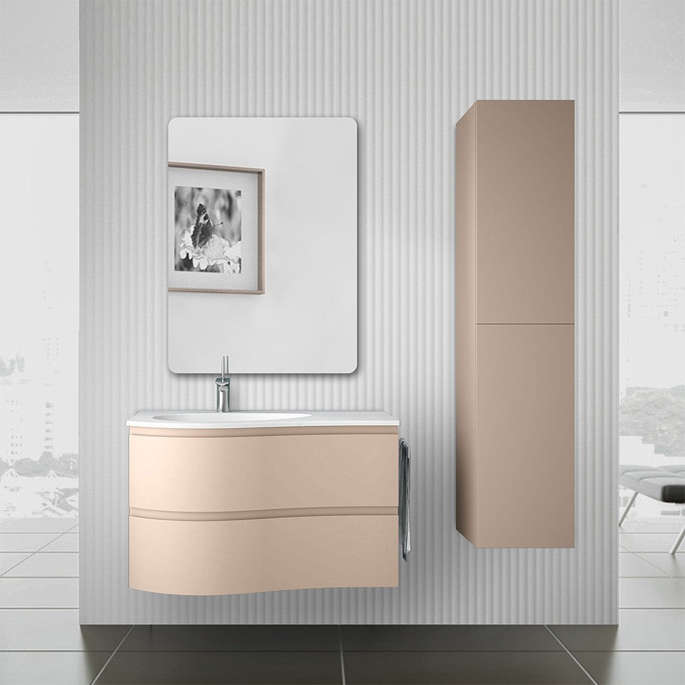 Colonna bagno sospesa cappuccino opaco 2 ante reversibili serie Melody