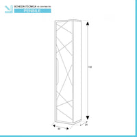 Colonna bagno sospesa h .150 cm Furore tortora con ripiani regolabili