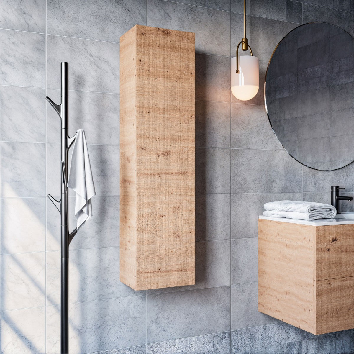 Colonna bagno sospesa rovere cartagena 120x35x20 zen