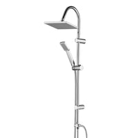 Colonna doccia acciaio cromato H 100 cm con soffione quadrato 20 cm e deviatore