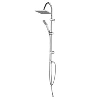 Colonna doccia acciaio cromato H 100 cm con soffione quadrato 20 cm e deviatore