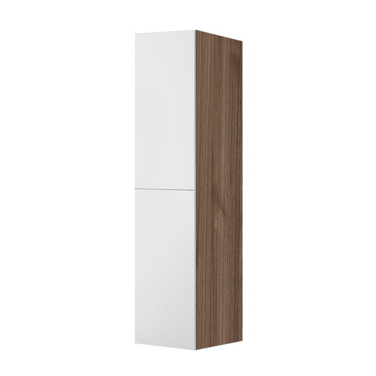 Colonna per lavanderia H 180 cm effetto legno e ante in bianco Wanda