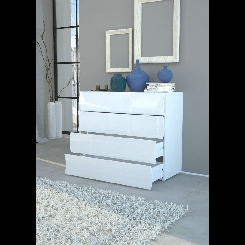 Comà² Onda Kommode 4 Cassetti 98X81,5X40 Colore Bianco Lucido