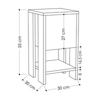 Comodino Ema antracite anta ribalta 30x30x55h cm