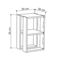 Comodino 1 Ripiano 55x30x34 cm in MDF Lonie Bianco