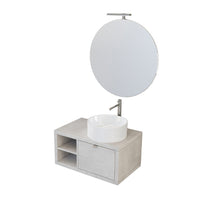 Composizione bagno sospesa 80 cm Master grigio nuvola con lavabo appoggio e specchio