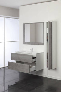  Composizione Bagno sospesa Linea Fabula 90 cm colore cemento - Feridras