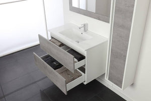  Composizione Bagno sospesa Linea Fabula 90 cm colore cemento - Feridras