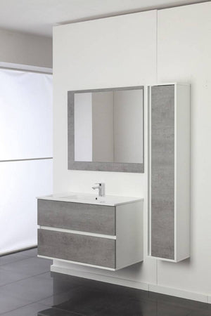  Composizione Bagno sospesa Linea Fabula 90 cm colore cemento - Feridras