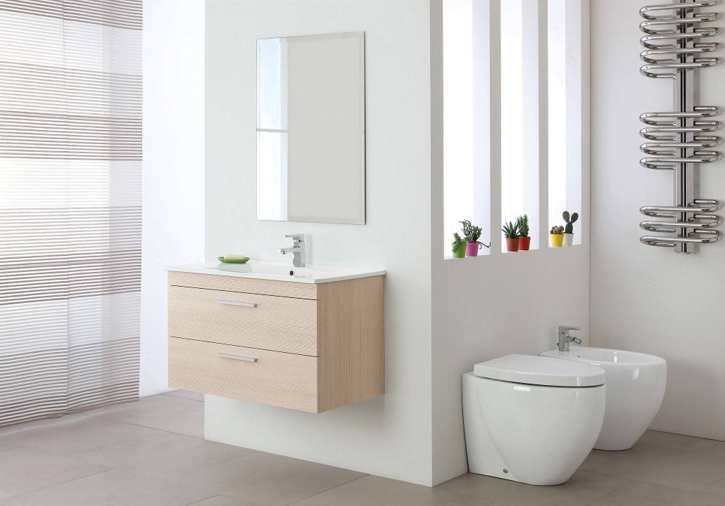 Composizione Bagno sospesa Linea Stella  80CM colore larice - Feridras